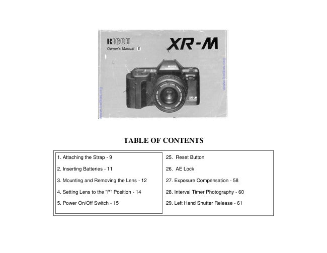 Ricoh XR-M manual cover