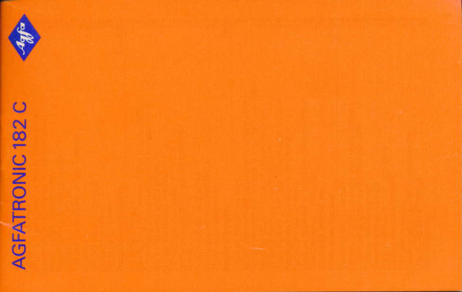 Agfa Agfatronic 182C manual cover