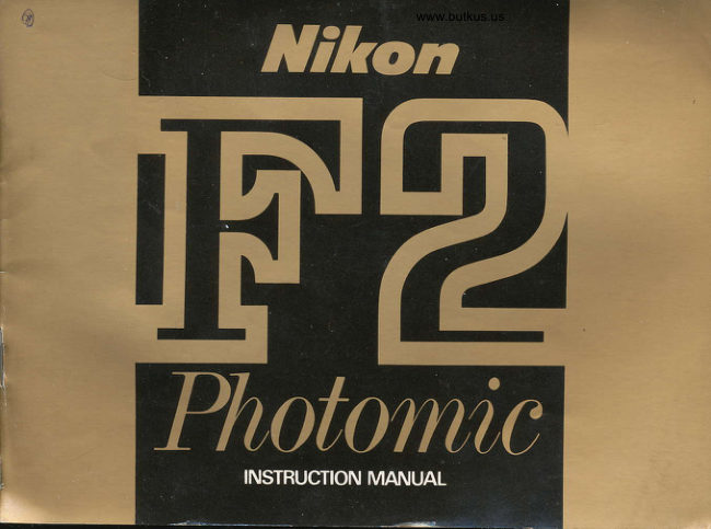 Nikon F2 Photomic BOOKLET manual cover