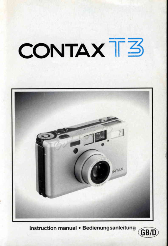 Contax T3 manual cover