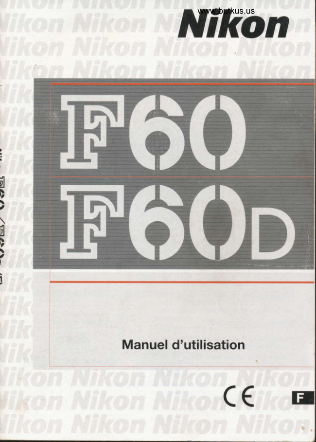 Nikon F60 Manuel d'utilisation manual cover