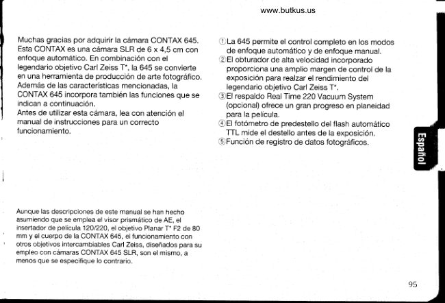 CONTAX 645 Part 1 manual cover