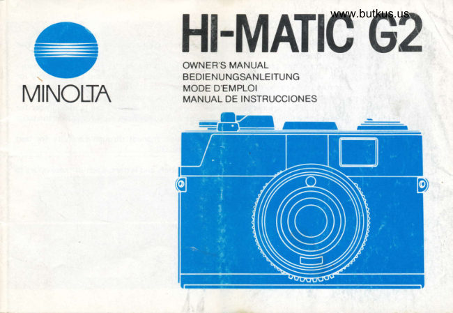 Minolta Hi-Matic G2 manual cover