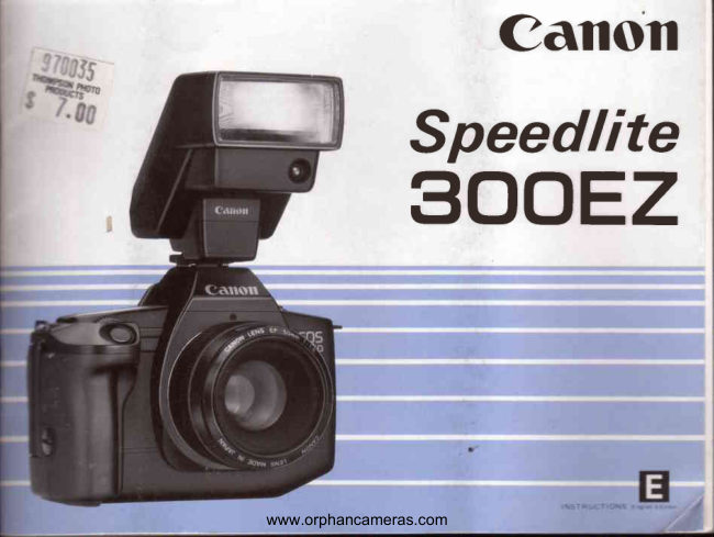 Canon Speedlite 300EZ flash manual cover