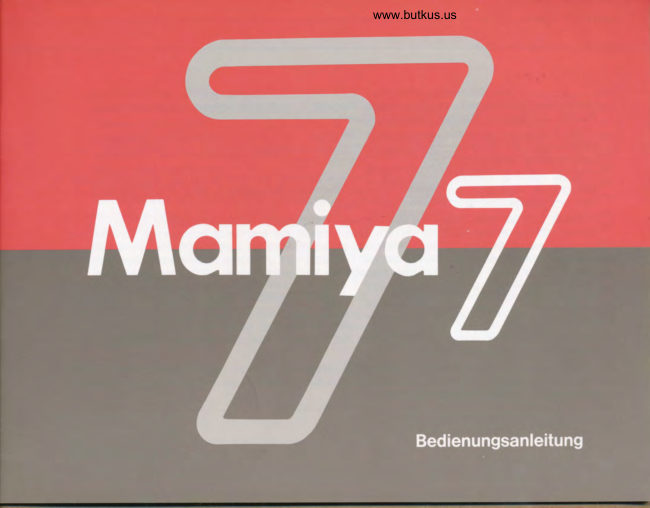 MAMIYA 7 manual cover