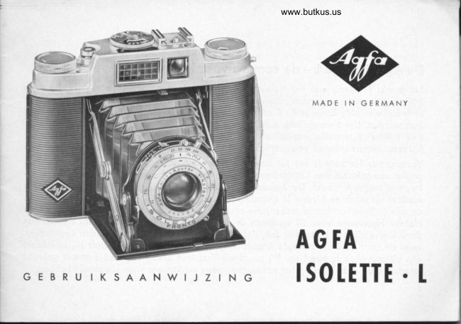 Agfa Isolette L handleiding manual cover