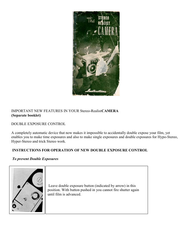 Stereo Realist manual cover