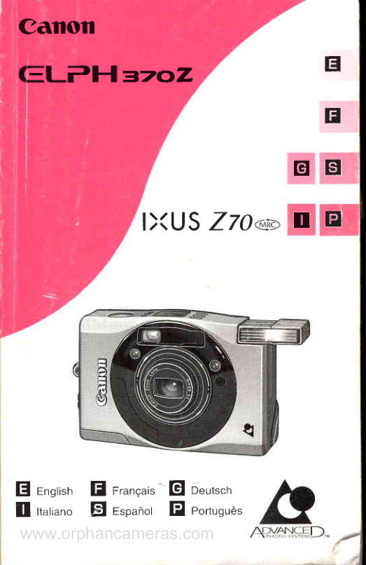 Canon ELPH 370z manual cover