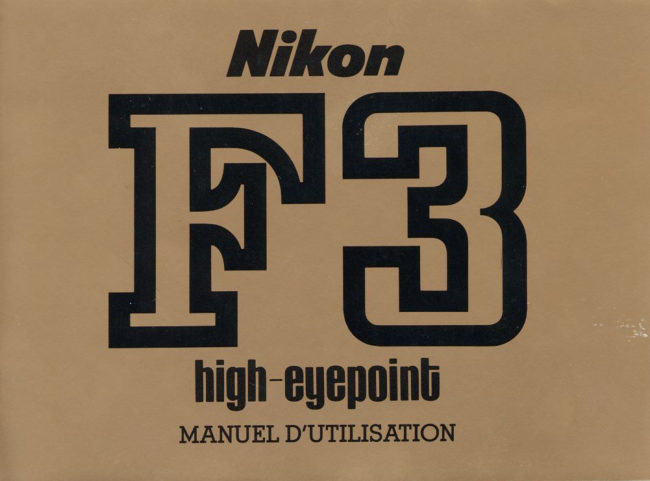 Nikon HIGH EYEPOINT F3 manual cover