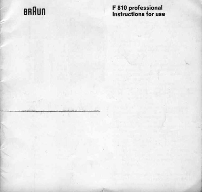 Braun F810 manual cover