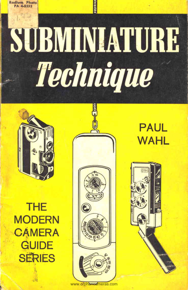 Subminiature camera techniques — part 1 manual cover