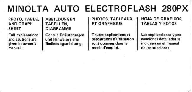 Minolta Auto Electroflash 280PX manual cover