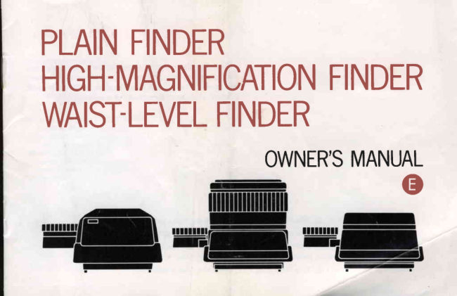 Minolta Waist-Level Finder manual cover