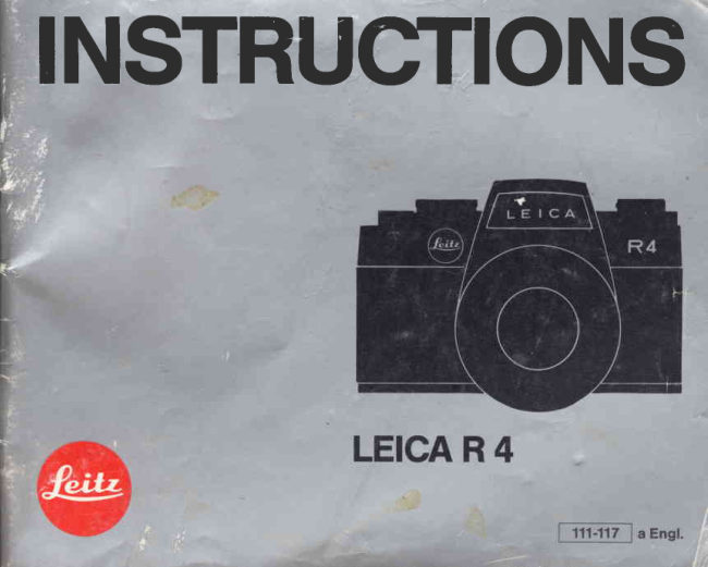 Leica R4 manual cover