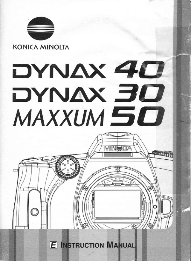 Minolta Dynax 30 / 40Minolta Maxxum 50 manual cover