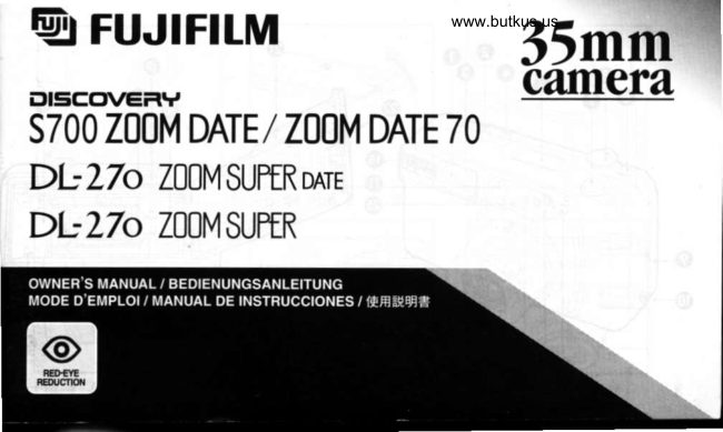 Fujifilm Discovery S700 Zoom Fujifilm Zoom Date 70 Fujifilm DL-270 Zoom Super manual cover