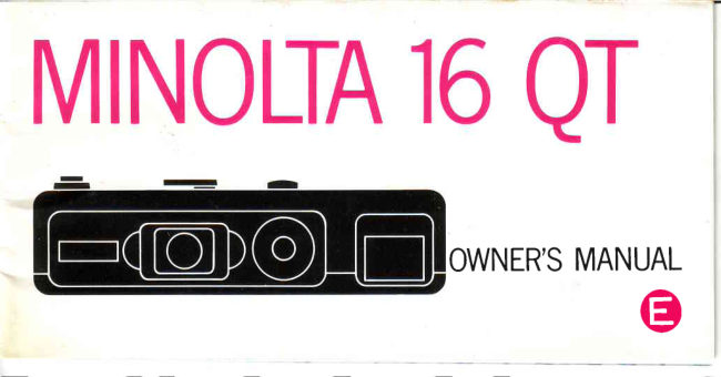 Minolta 16 QT manual cover