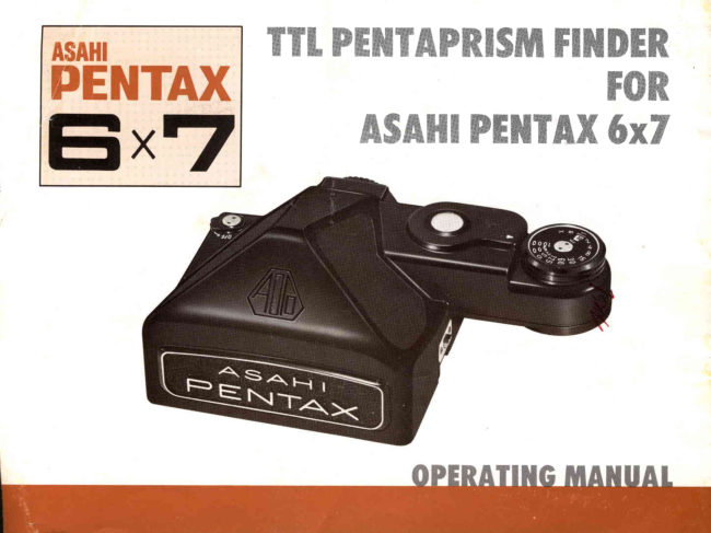 Pentax TTL Pentaprism Finder manual cover
