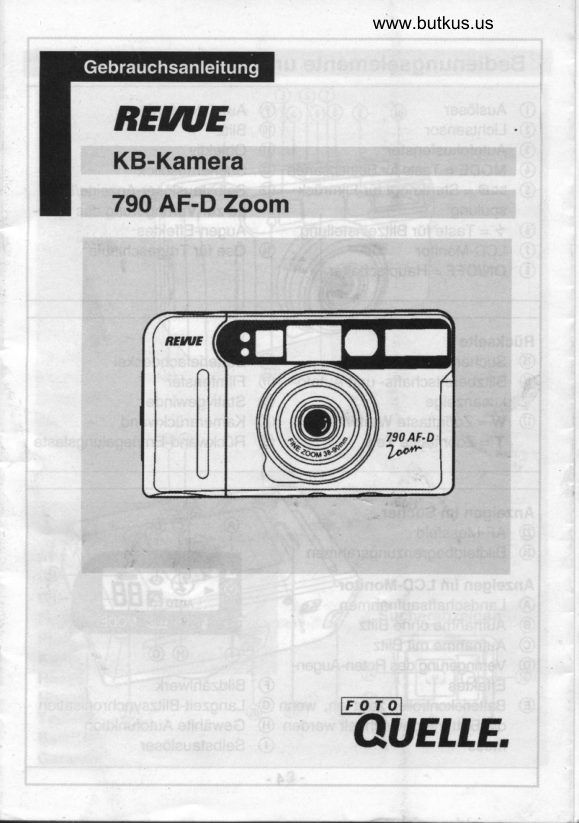 REVUE 790 AF-D Zoom manual cover