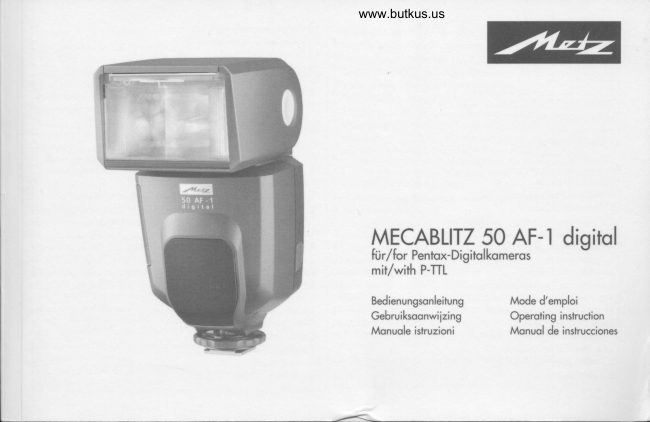 Metz Mecablitz 50 AF-1 Digital manual cover