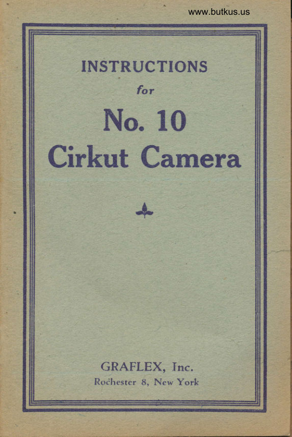 Graflex No 10 Cirkut manual cover