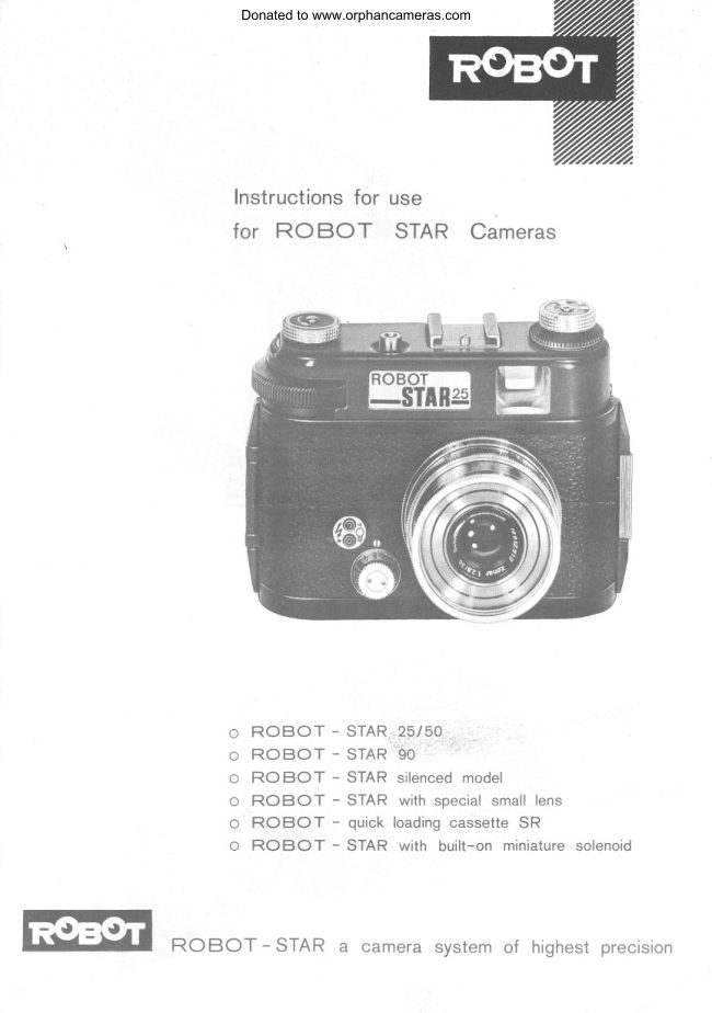 Robot Star 25 manual cover