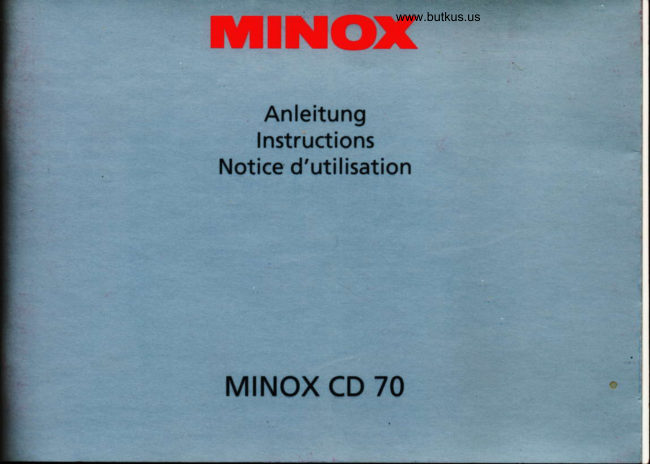 Minox Cd 70 manual cover