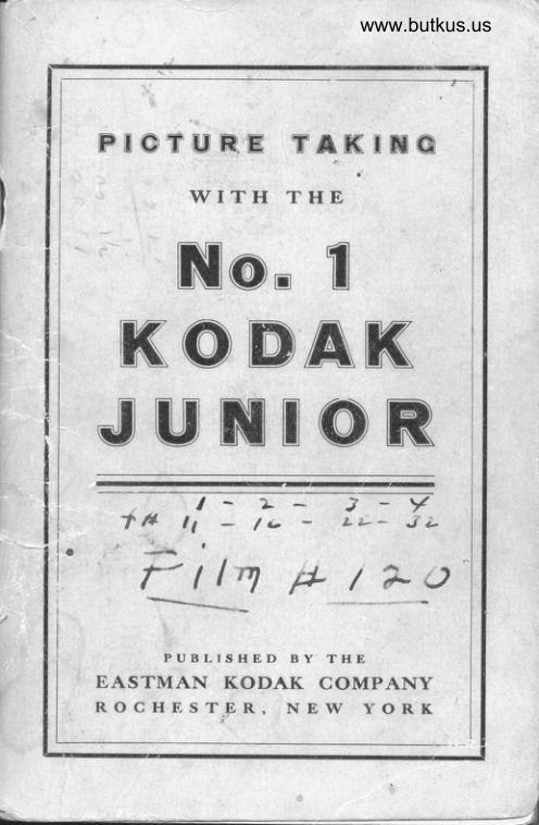 No. 1 Kodak Junior manual cover