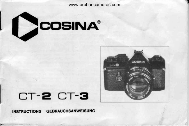 Cosina CT-2 / CT-3 manual cover