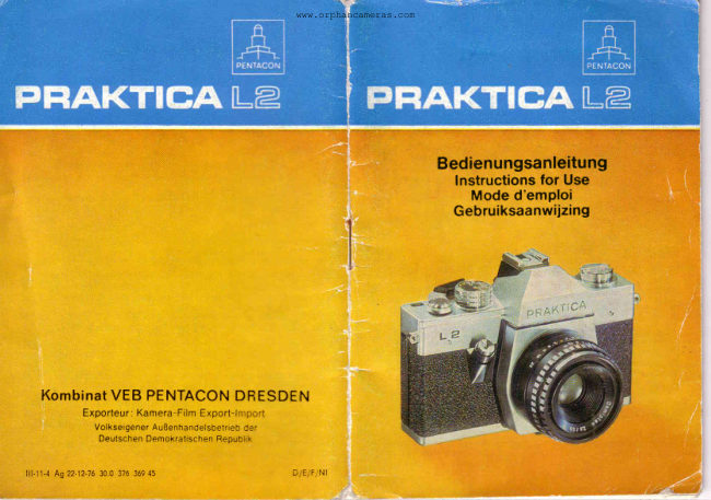 Praktica L2 manual cover