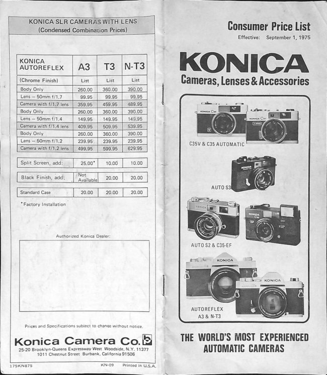 Konica price guide manual cover