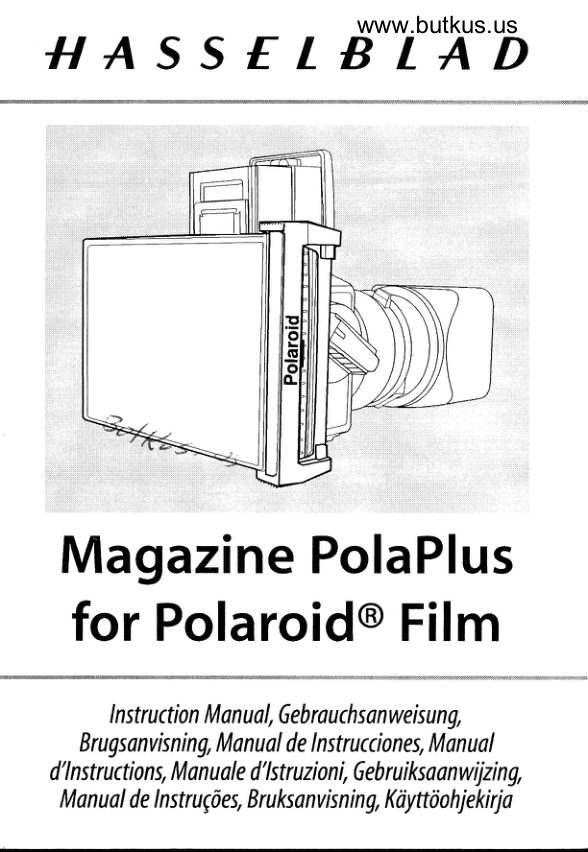 Hasselblad magazine polaplusfor Polaroid film manual cover