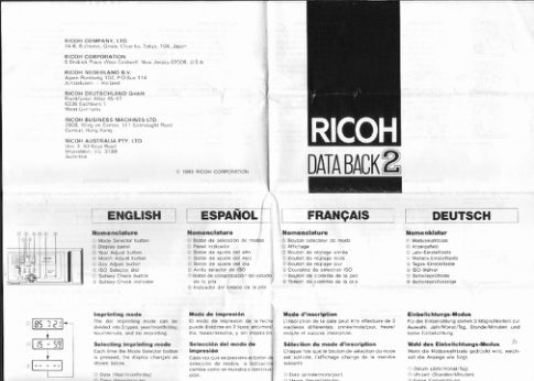 Ricoh Databack 2 manual cover