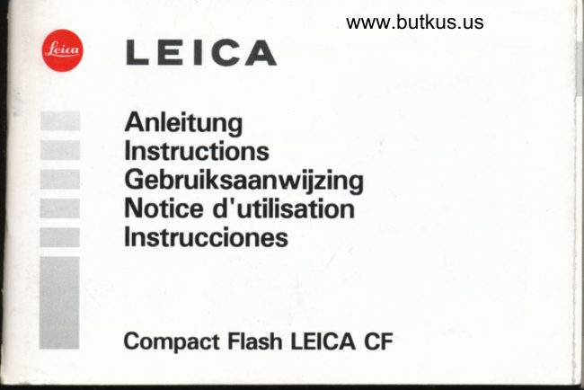 Leica Cf manual cover