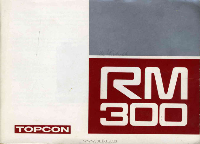 Beseler Topcon RM300 manual cover