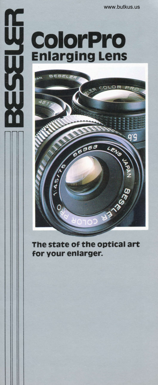 Beseler enlarging lenses manual cover