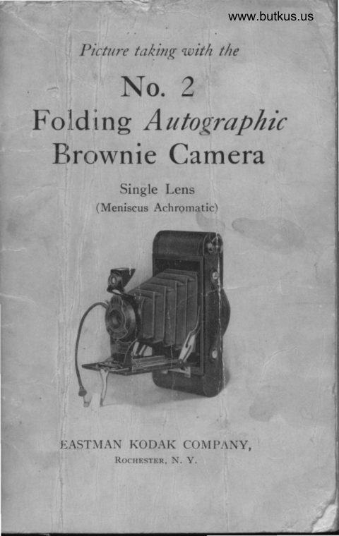 Kodak No. 2 Folding Autographic Brownie manual cover