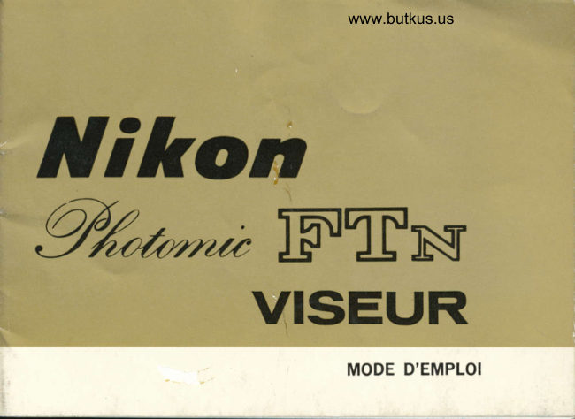 Nikon FTn manual cover