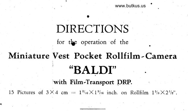 Balda Baldi Vest Pocket manual cover