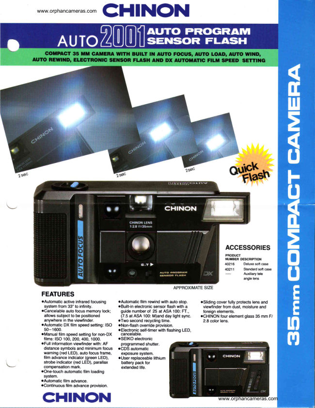 CHINON AUTO 2001 manual cover