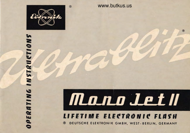 Ultrablitz MonoJet II manual cover