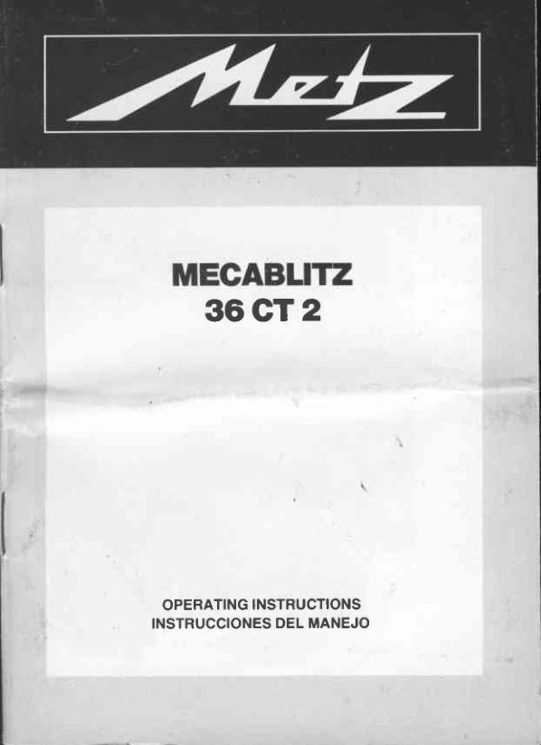 Metz Mecablitz 36 CT 2 manual cover