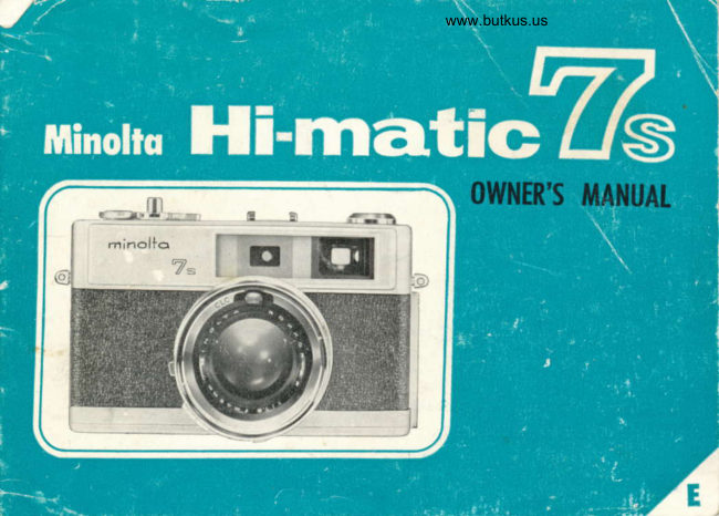 MINOLTA 7S manual cover