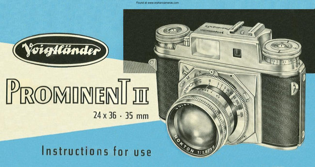 Voigtlander Prominent II manual cover