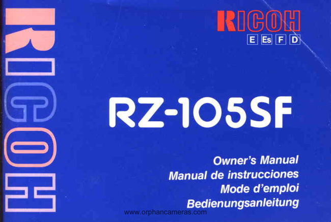Ricoh RZ-105SF manual cover