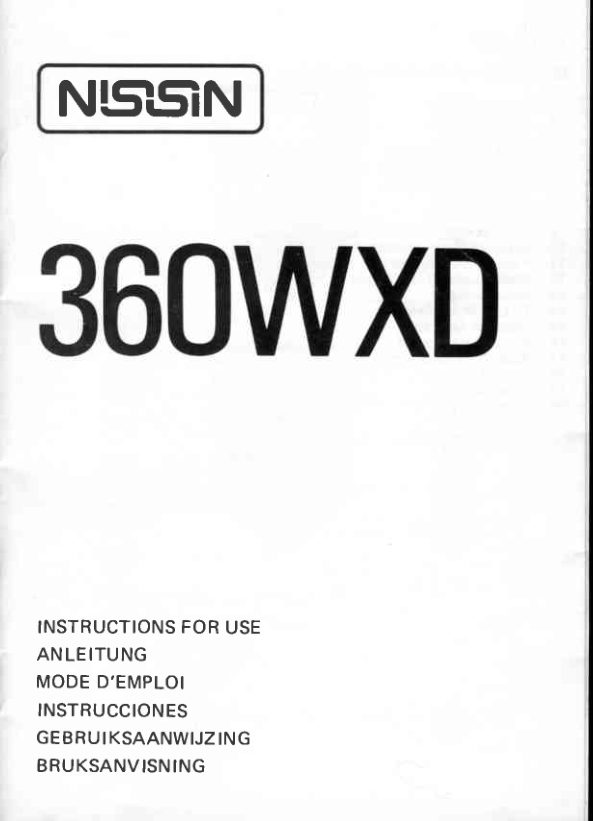360 WXD manual cover