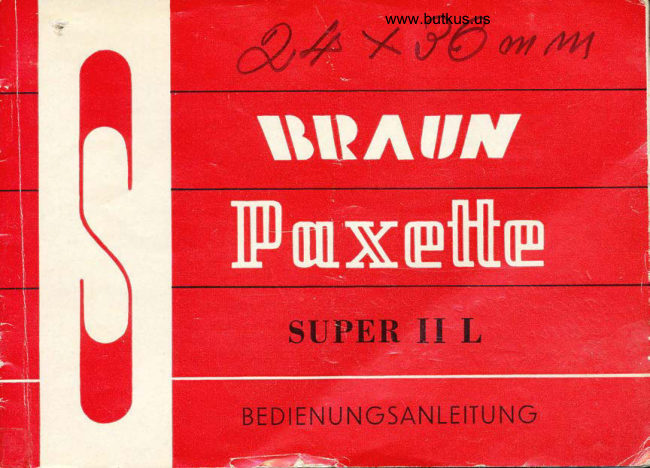 BRAUN PAXETTE SUPER II L manual cover