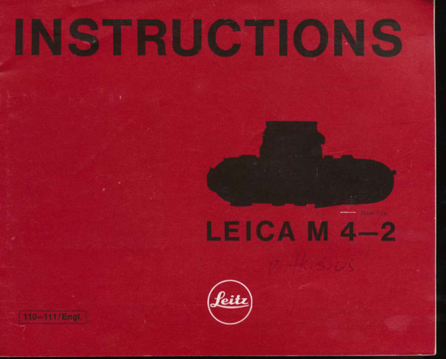 Leica M4-2 manual cover