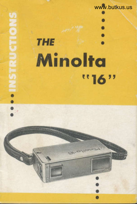 Minolta 16 subminiture camera manual cover