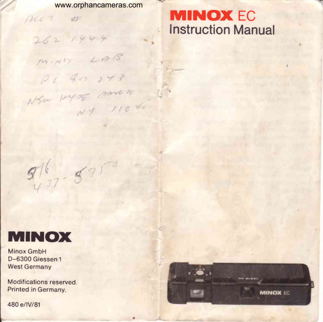 Minox EC manual cover